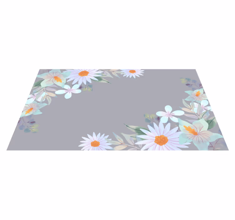 Tapis vinyle fleurs et plantes design à bords naturels - TenStickers
