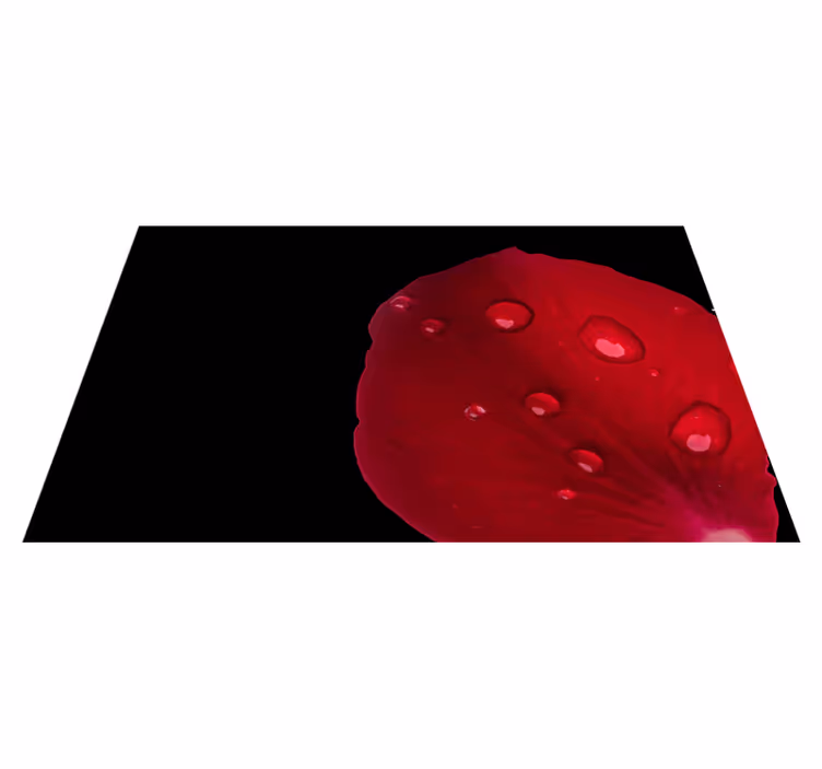 Tapis vinyle salon Pétale rouge avec goutte d'eau - TenStickers