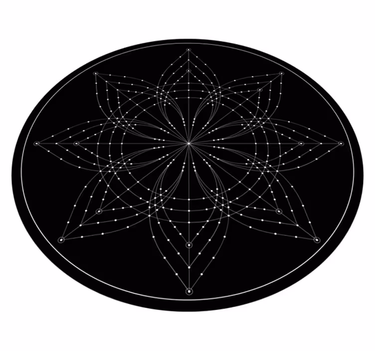 Tapis vinyle mandala motif de lotus élégant - TenStickers