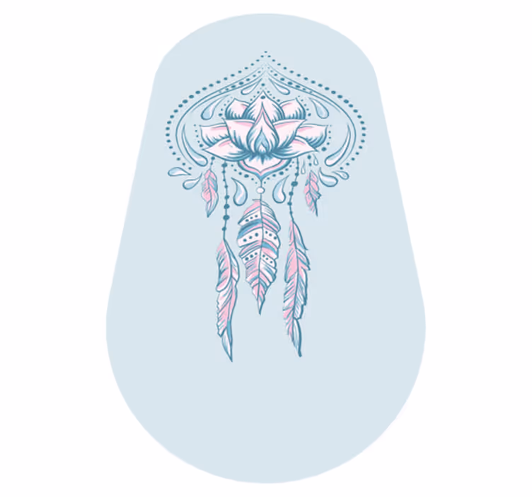 Tapis vinyle mandala motif de lotus - TenStickers