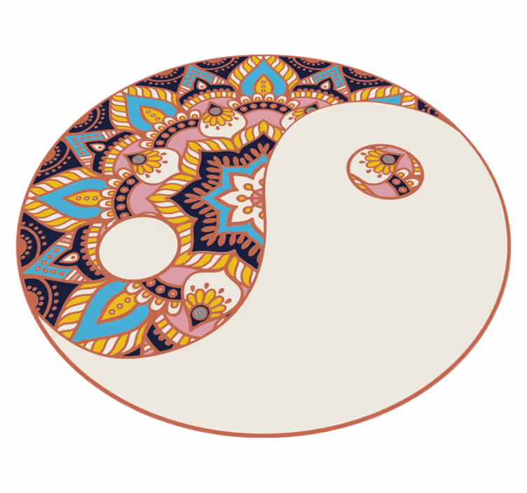 Tapis vinyle mandala motif yin yang - TenStickers