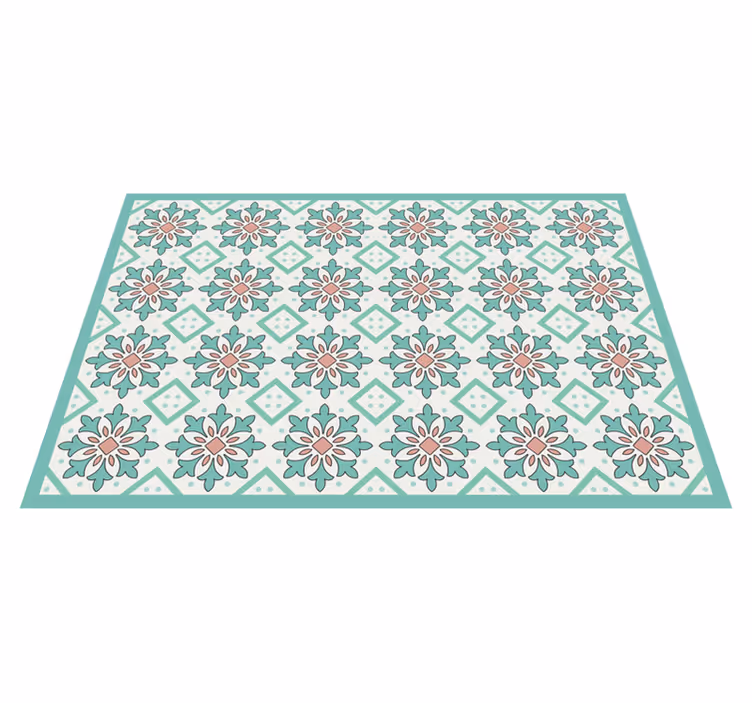 Tapis vinyle carreaux de ciment concept de mosaïque florale - TenStickers