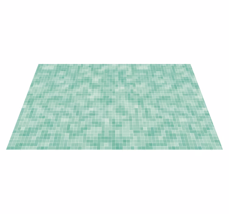 Tapis vinyle carreaux de ciment motif mosaïque à la menthe - TenStickers