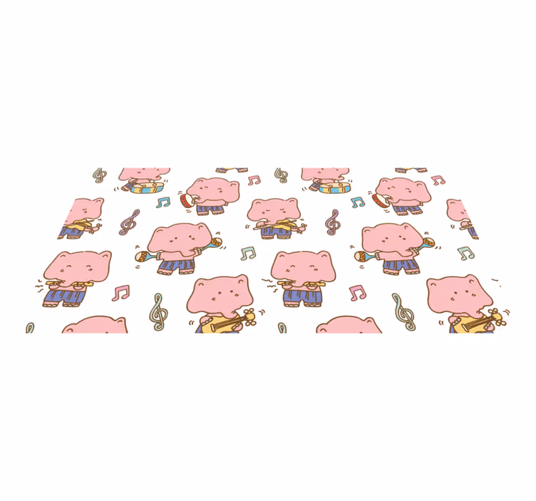 Tapis vinyle pour enfants éléphants musiciens espiègles - TenStickers