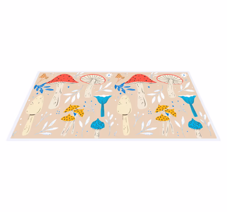 Tapis vinyle nature éléments de champignons - TenStickers