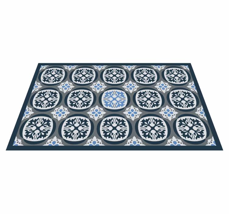 Tapis vinyle carreaux de ciment dalles florales élégantes - TenStickers
