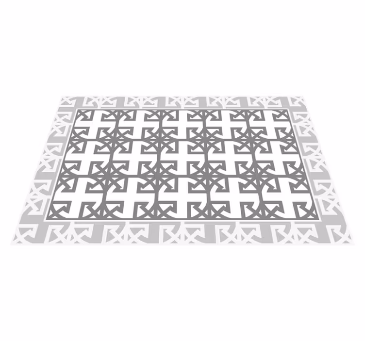 Tapis vinyle carreaux de ciment motif décoratif gris - TenStickers