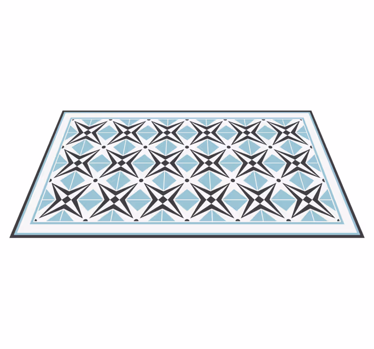 Tapis mosaique vinyle motif étoile bleu - TenStickers
