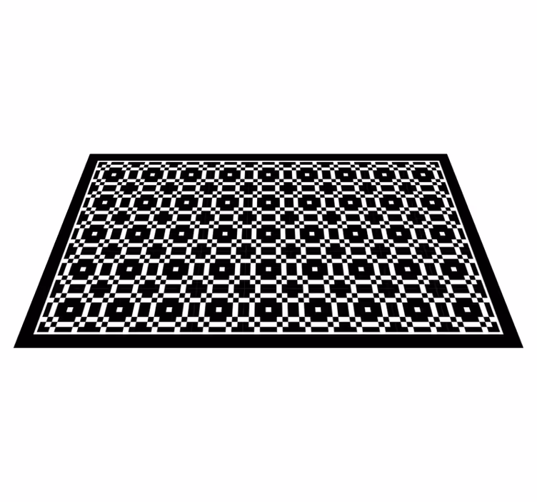 Tapis vinyle géométrique motif monochrome - TenStickers