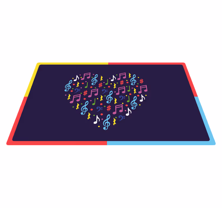 Tapis vinyle autres tapis cœur musical coloré - TenStickers