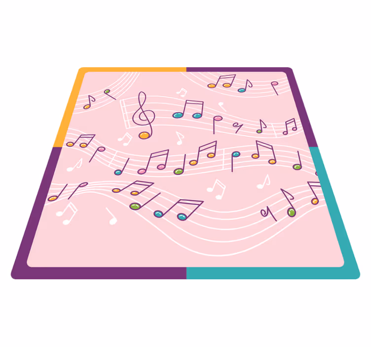Tapis vinyle ado thème de notes mélodiques - TenStickers