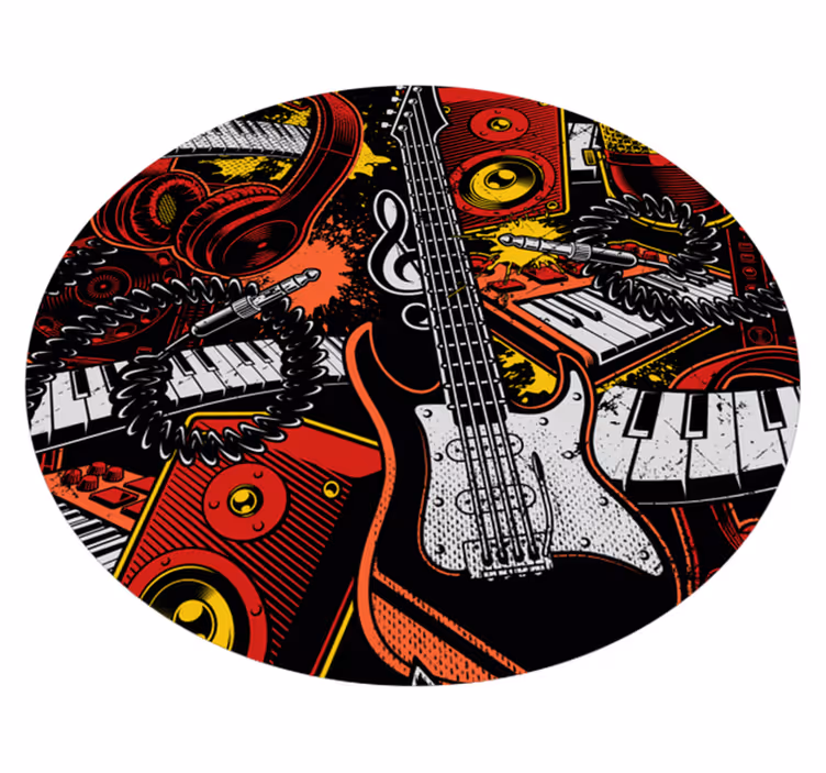 Tapis vinyle autres tapis instruments de musique en chaos - TenStickers