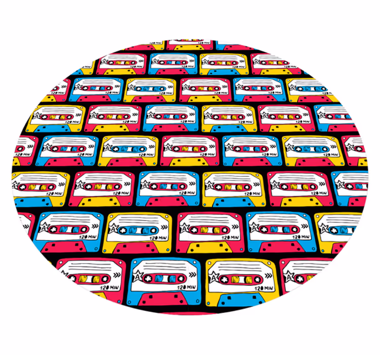 Tapis vinyle vintage cassettes joyeuses - TenStickers