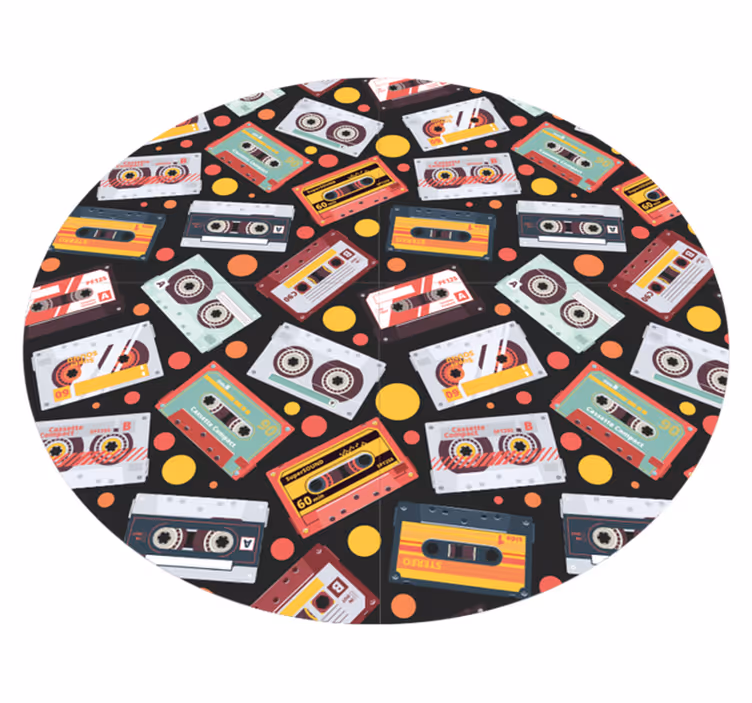 Tapis vinyle vintage motif cassette - TenStickers