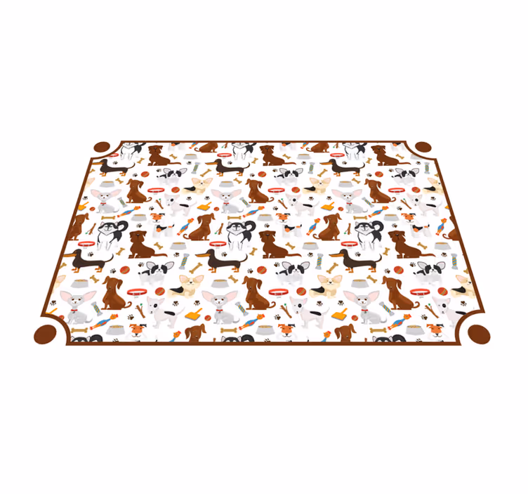 Tapis vinyle animal adorables compagnons canins - TenStickers