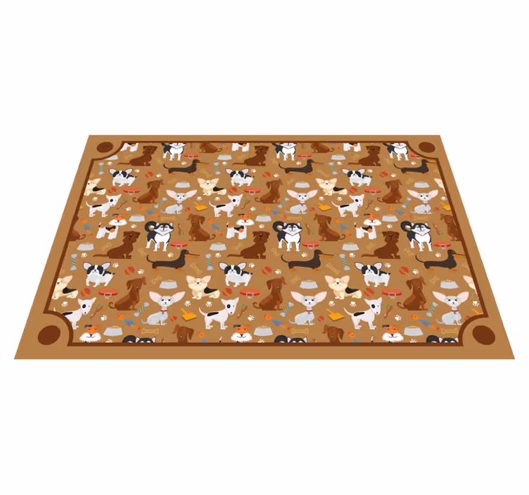 Tapis vinyle animal motifs de chiens mignons - TenStickers
