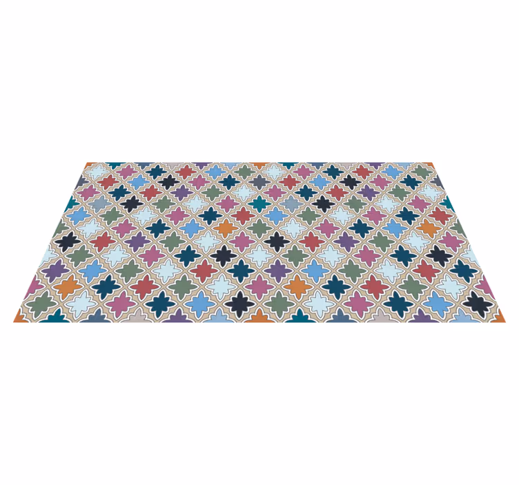Tapis mosaique vinyle composition florale vivante - TenStickers