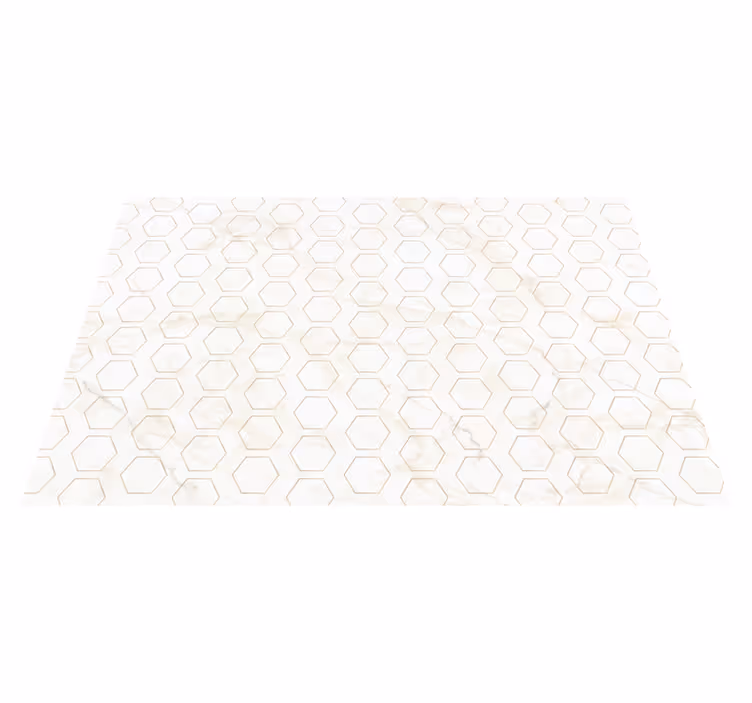 Tapis vinyle marbre motif marbré hexagonal - TenStickers