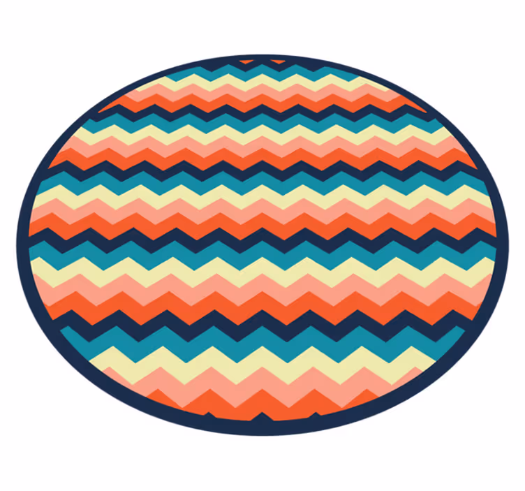 Tapis vinyle géométrique motif à chevrons coloré - TenStickers