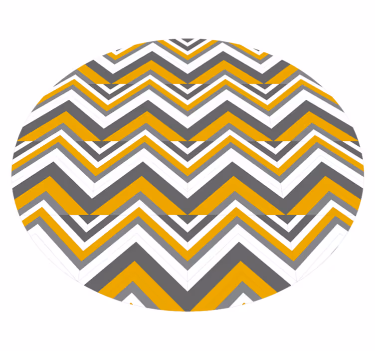 Tapis vinyle géométrique chevron gris et jaune - TenStickers