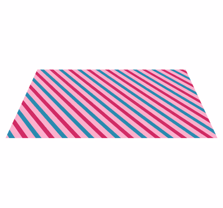 Tapis vinyle rayures diagonales bleues et roses - TenStickers