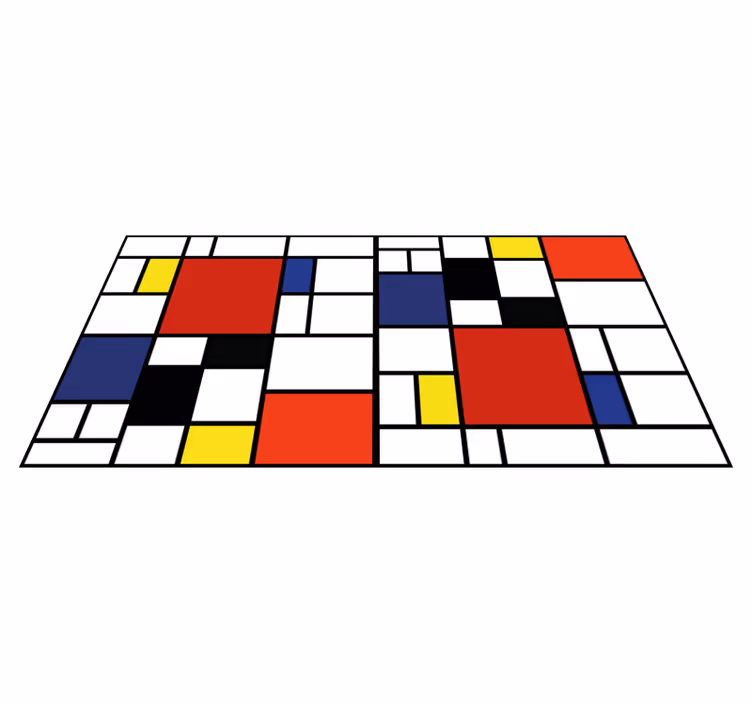 Tapis vinyle moderne motif de blocs de couleurs - TenStickers
