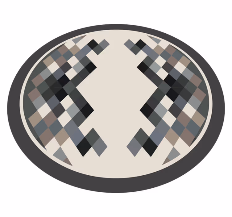 Tapis vinyle moderne éléments géométriques gris - TenStickers