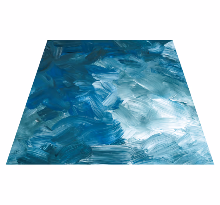 Tapis vinyle textures coups de pinceau océaniques - TenStickers