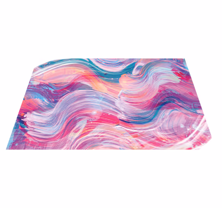 Tapis vinyle textures courbes abstraites vibrantes - TenStickers