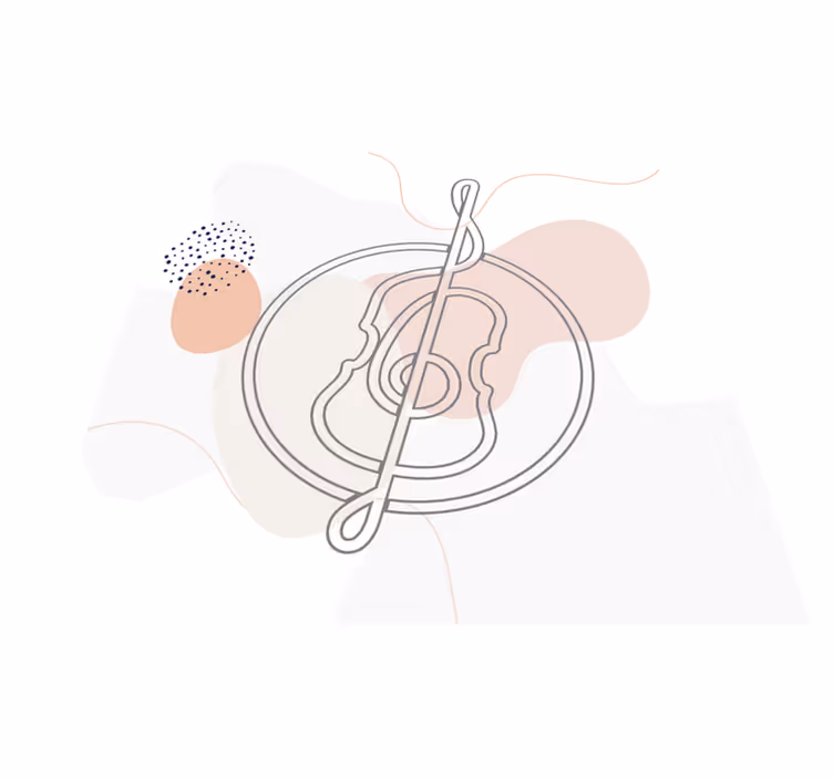 Tapis vinyle moderne contour des notes de musique - TenStickers