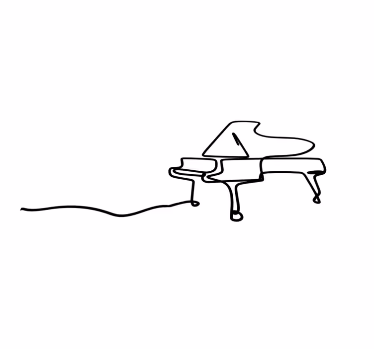 Tapis vinyle moderne illustration de contour de piano - TenStickers