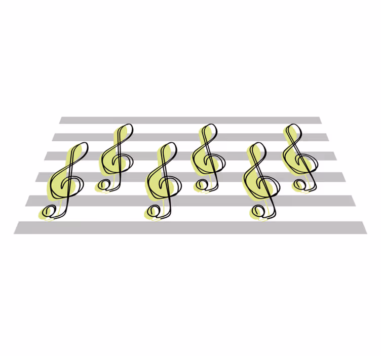 Tapis vinyle rayures motif de notes de musique - TenStickers