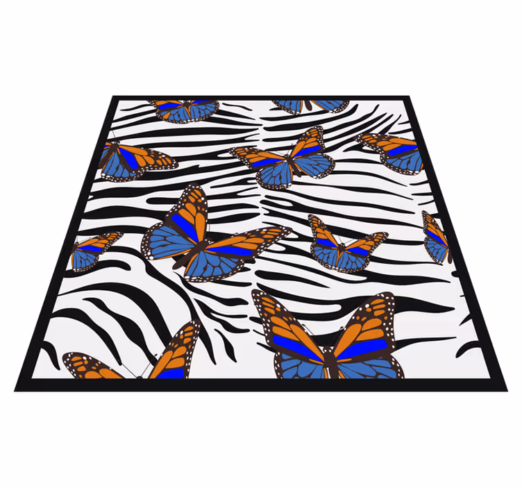 Tapis vinyle animal motif papillon zèbre - TenStickers