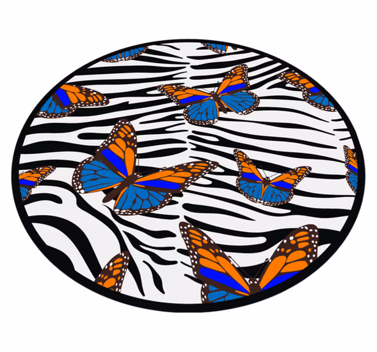 Tapis vinyle animal papillon zèbre rayures - TenStickers