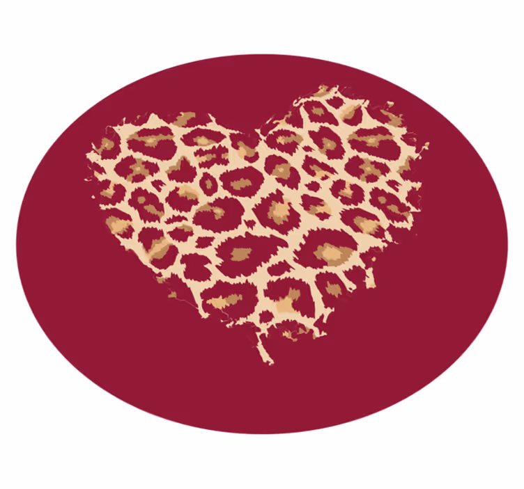 Tapis vinyle animal taches à motifs de cœur - TenStickers