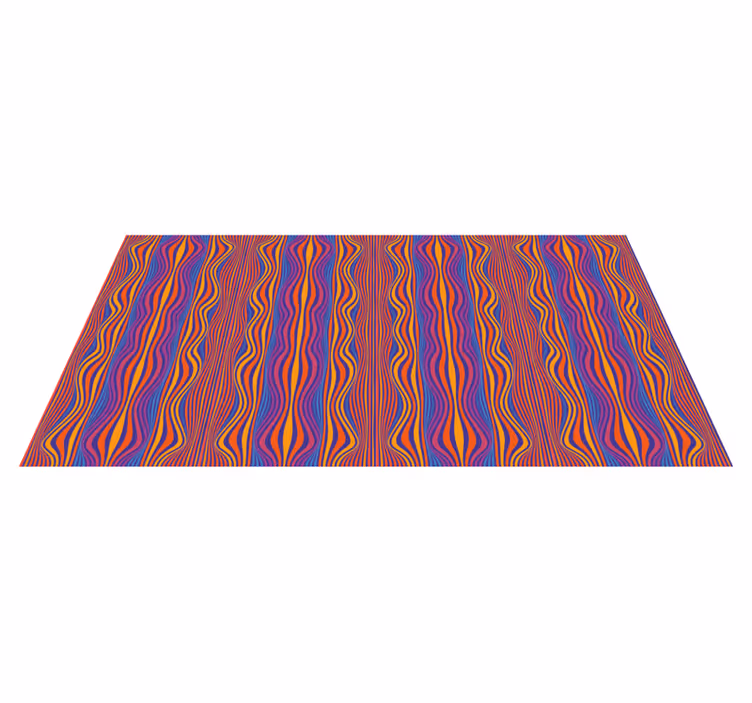 Tapis vinyle géométrique lignes ondulées vibrantes - TenStickers