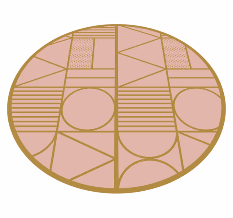 Tapis vinyle géométrique motif rose - TenStickers
