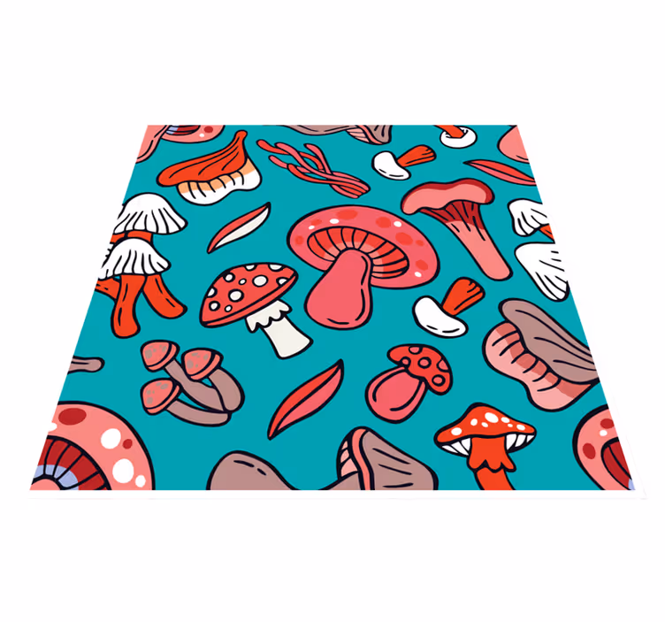 Tapis vinyle nature imprimé champignon vivant - TenStickers