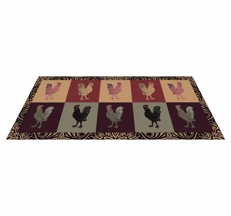 Tapis vinyle animal motif de poulet coloré - TenStickers