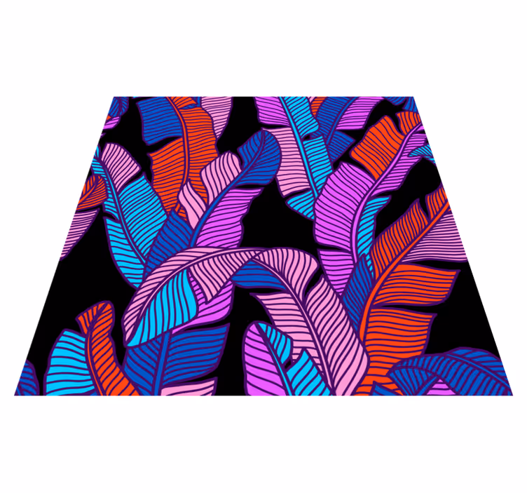 Tapis vinyle fleurs et plantes motifs de feuilles vibrants - TenStickers