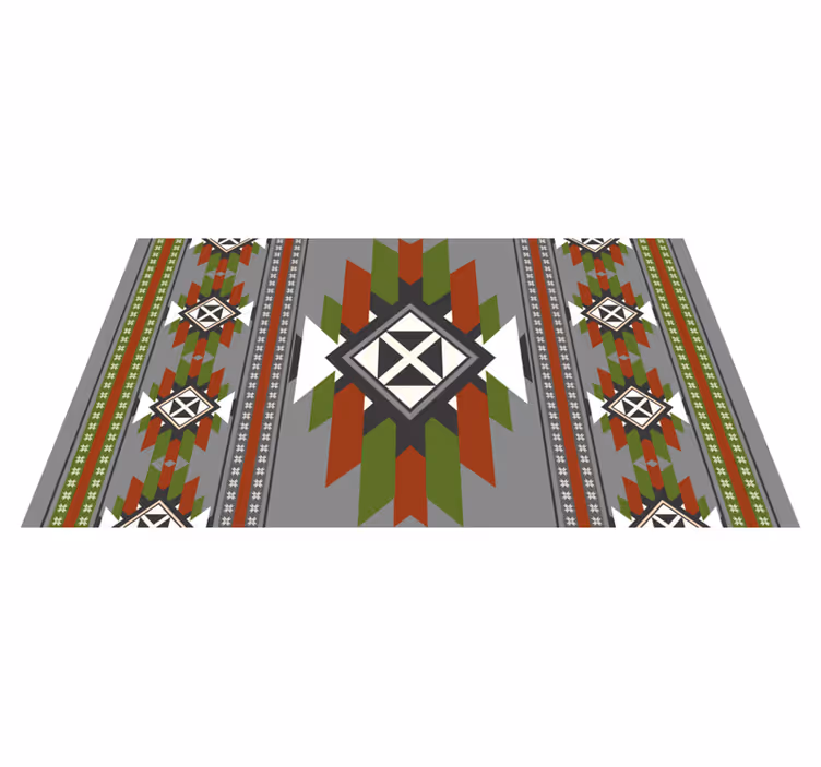 Tapis vinyle éthnique motif géométrique texturé - TenStickers