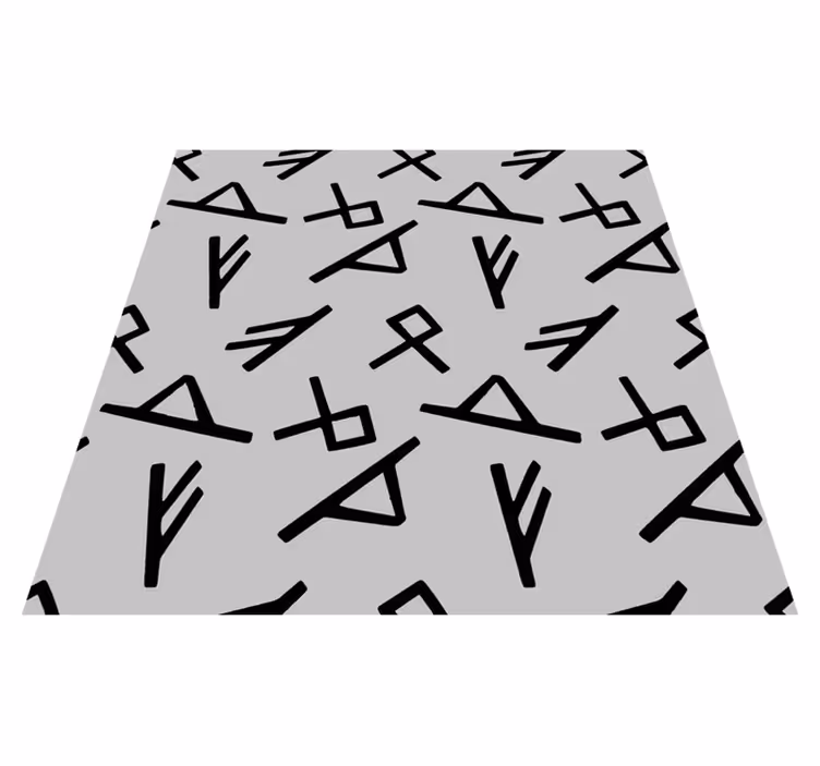 Tapis vinyle géométrique formes noires élégantes - TenStickers