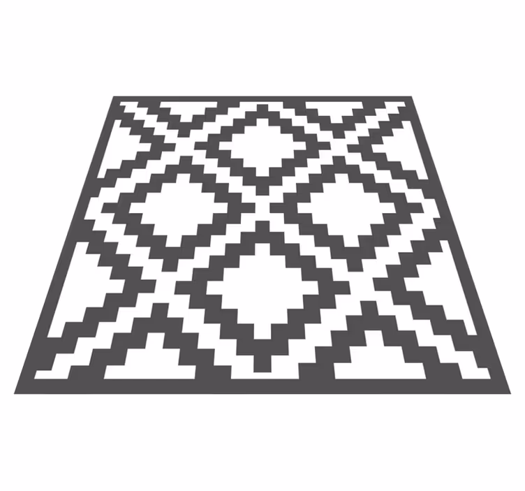 Tapis vinyle géométrique motif losanges noirs - TenStickers
