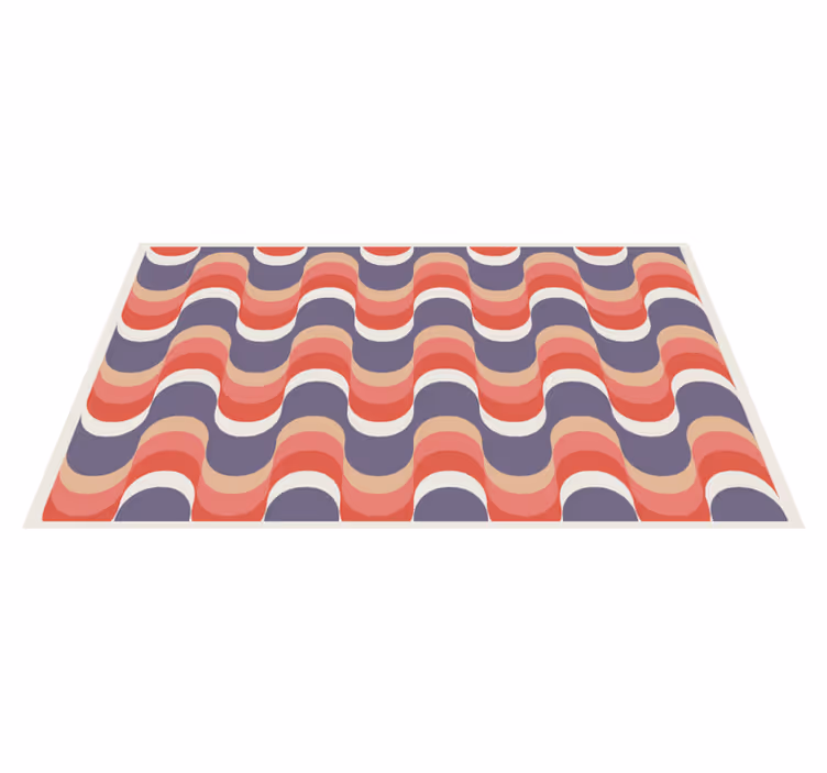 Tapis vinyle géométrique palette de couleurs ondulées - TenStickers
