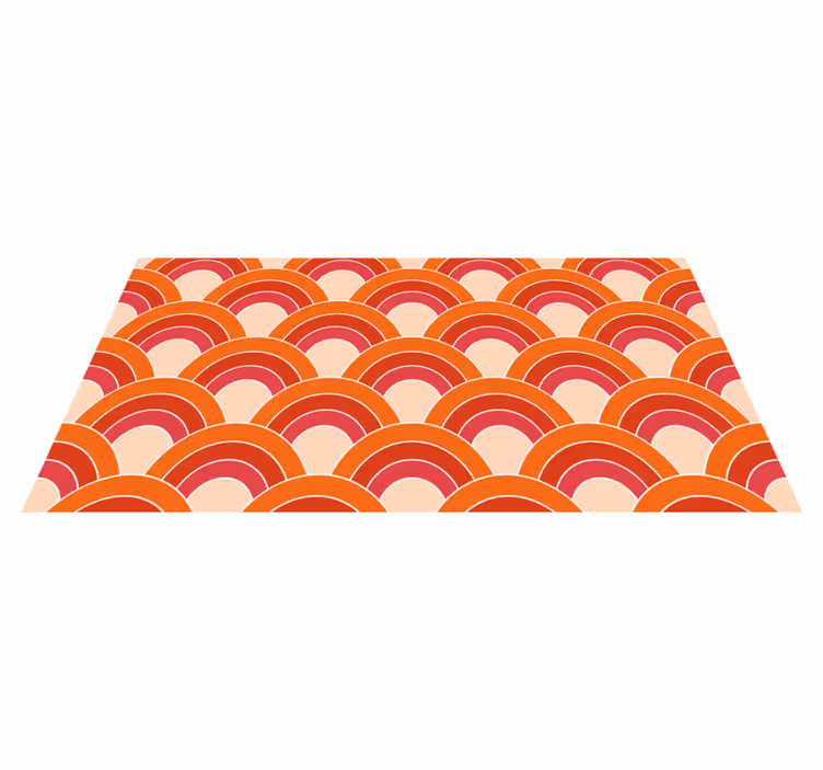 Tapis vinyle géométrique motifs arqués colorés - TenStickers