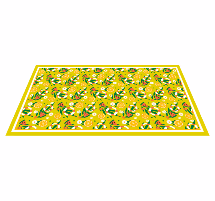 Tapis mosaique vinyle motifs d'agrumes lumineux - TenStickers