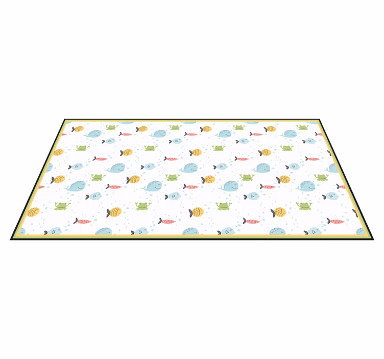 Tapis vinyle pour enfants créatures marines fantaisistes - TenStickers