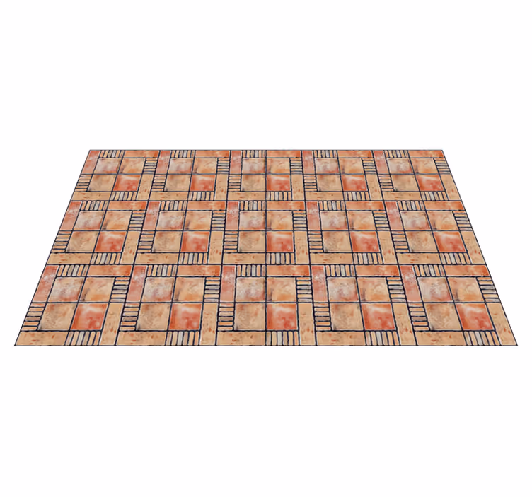 Tapis vinyle carreaux de ciment motifs hachurés - TenStickers