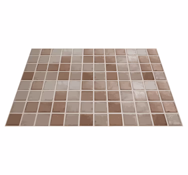 Tapis vinyle salle de bain motif carrelé - TenStickers