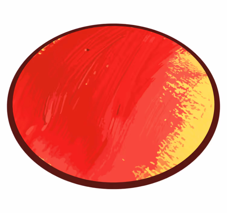 Tapis vinyle moderne peinture rouge fond jaune - TenStickers
